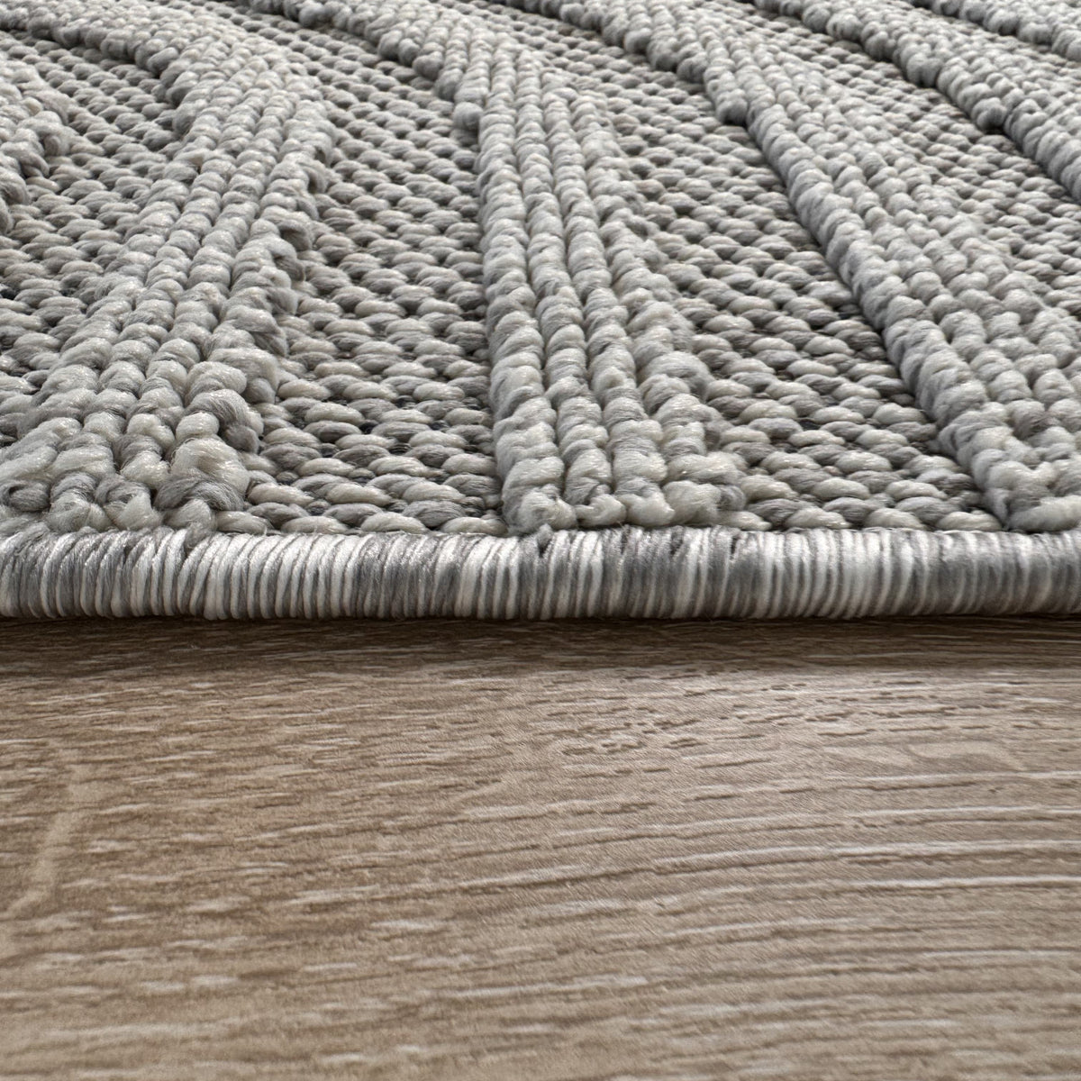 Nami Geometric Contemporary Grey and Beige Indoor Rug