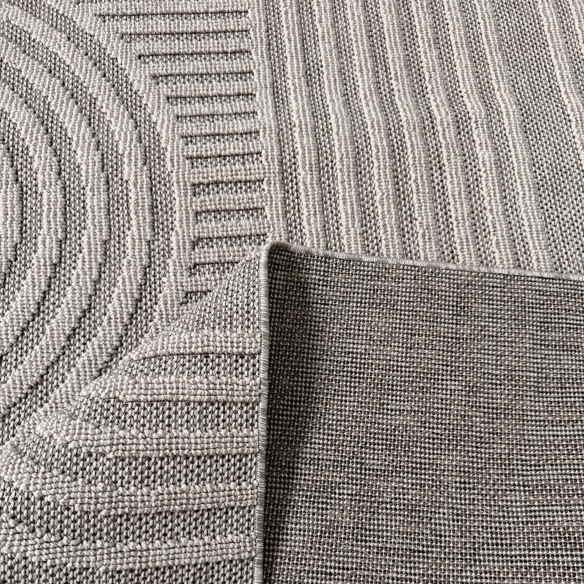 Nami Geometric Contemporary Grey and Beige Indoor Rug
