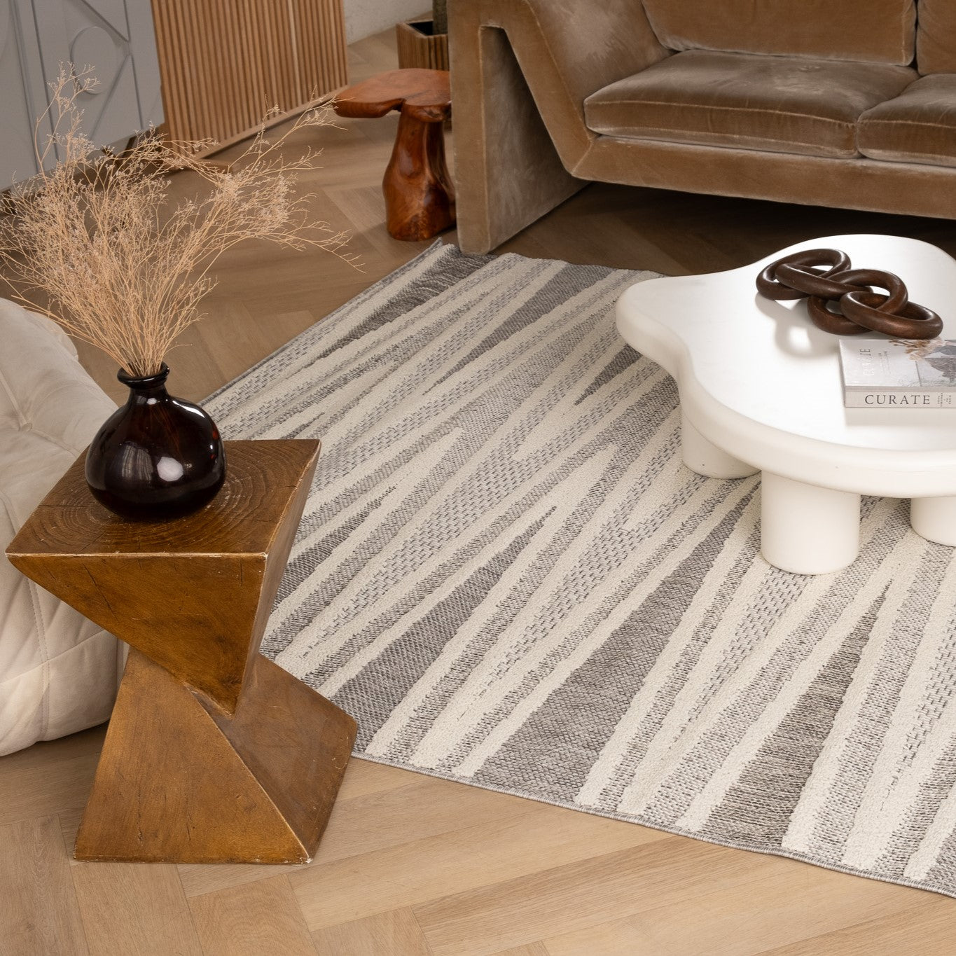 Hogar Abstract Modern Grey Rug