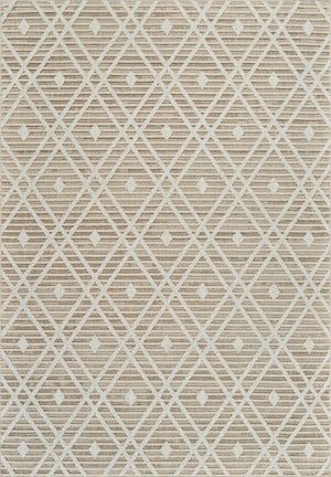 Sela Trellis Transitional Brown and Cream Indoor Rug