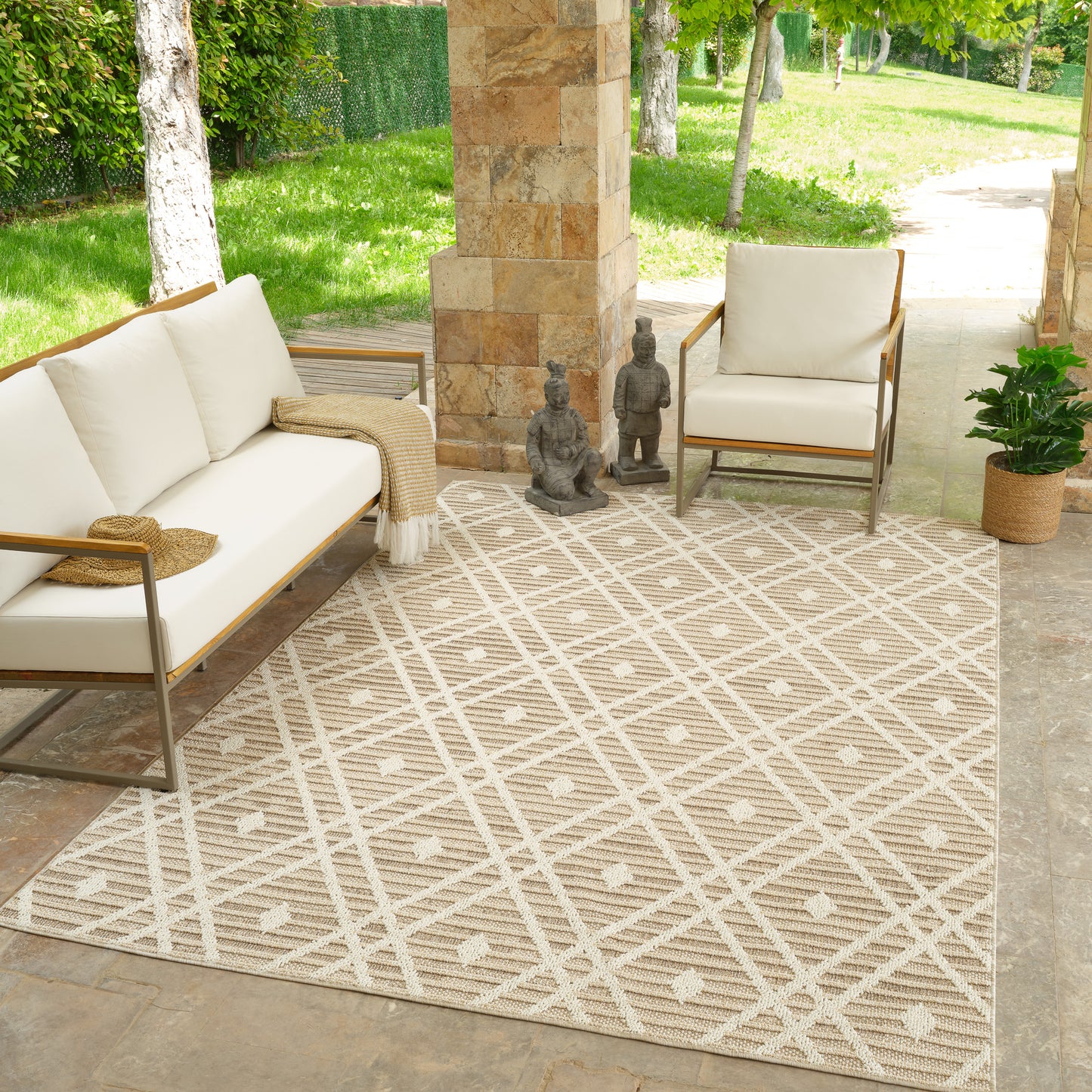 Hogar Abstract Modern Brown Rug