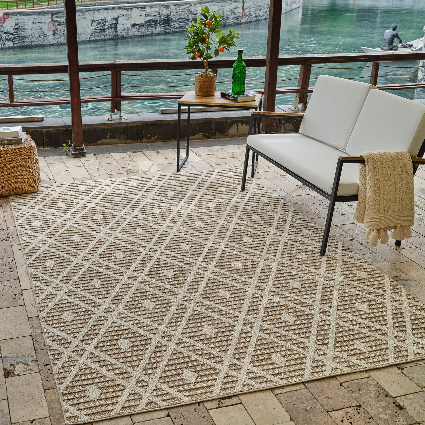 Hogar Abstract Modern Brown Rug