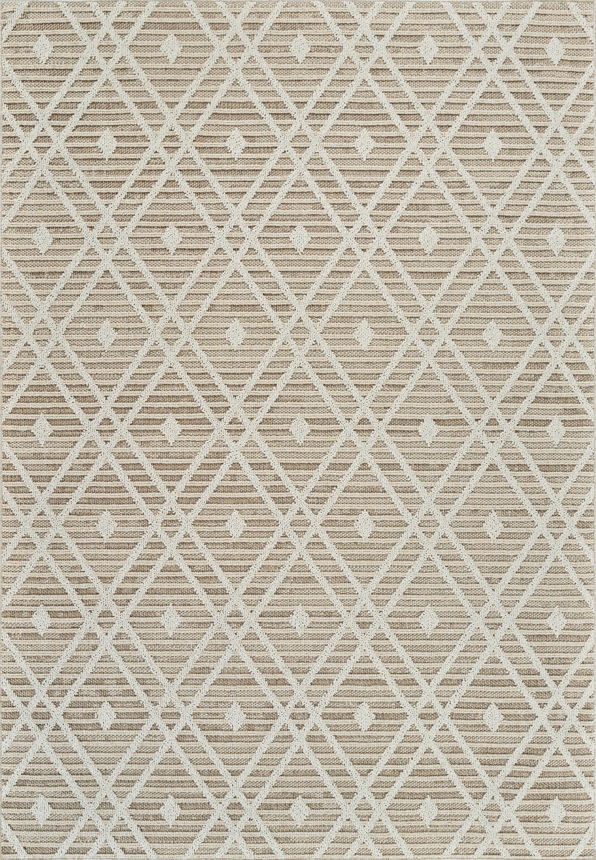 Sela Trellis Transitional Brown and Cream Indoor Rug