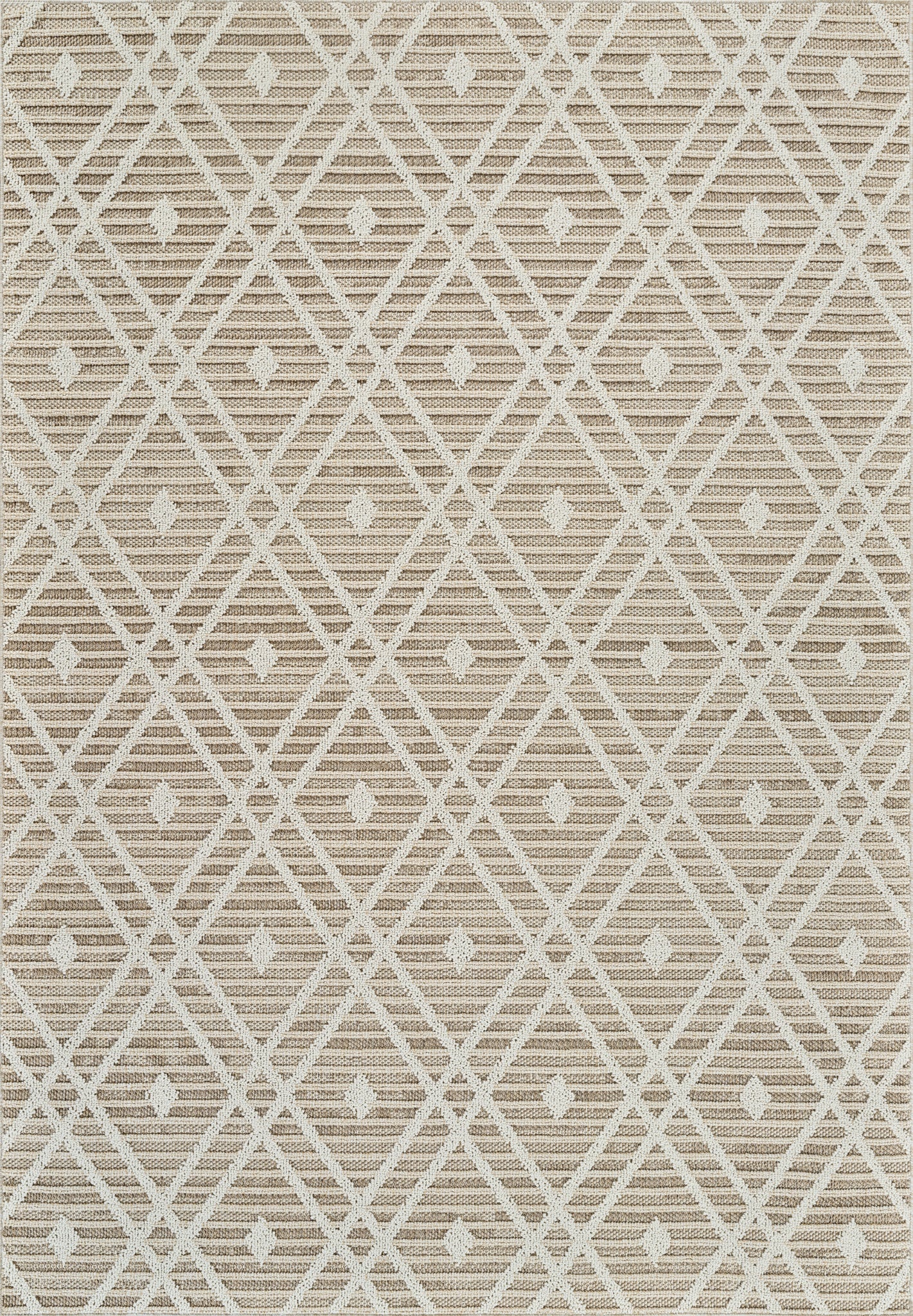 Sela Trellis Transitional Brown and Cream Indoor Rug-3