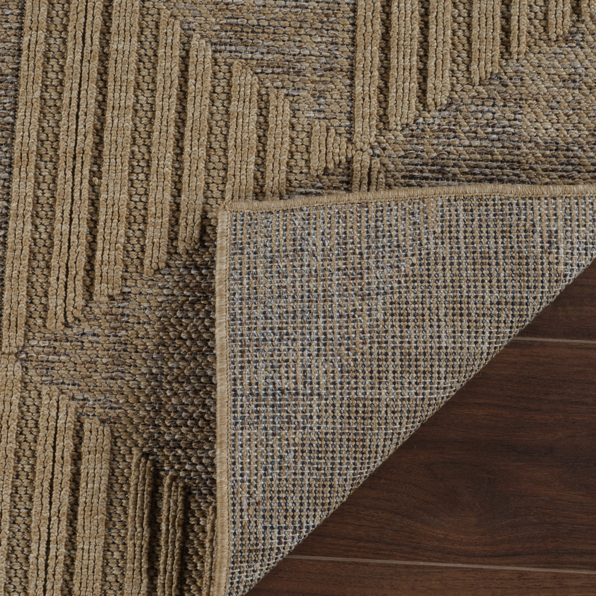 Afaq Geometric Contemporary Brown and Beige Indoor Rug