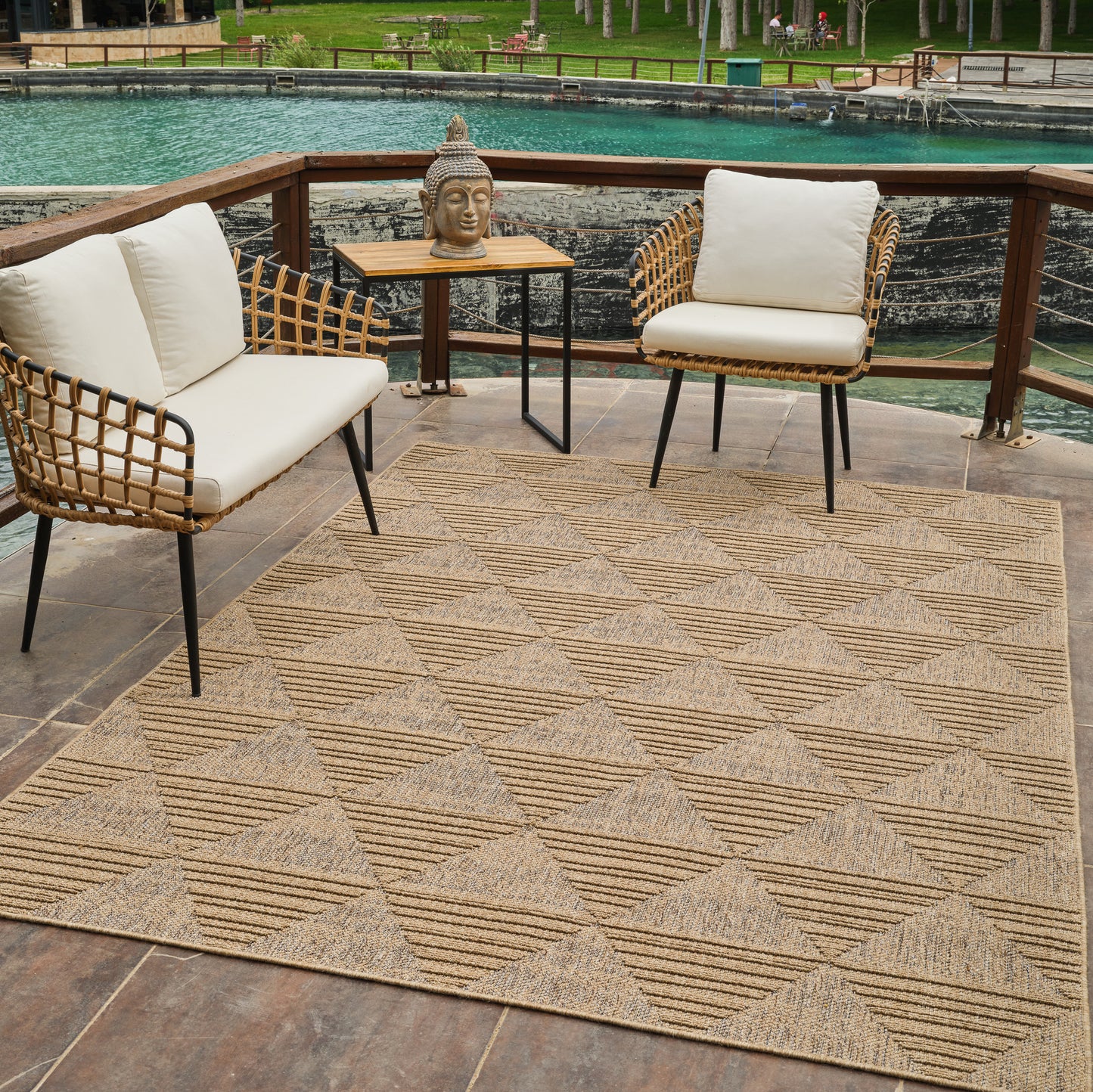 Tapis marron moderne abstrait Hogar