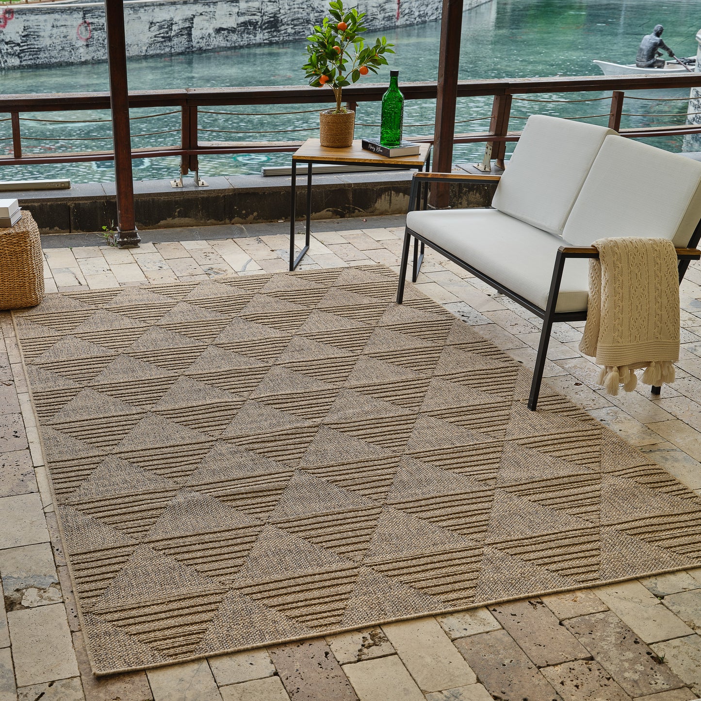 Tapis marron moderne abstrait Hogar