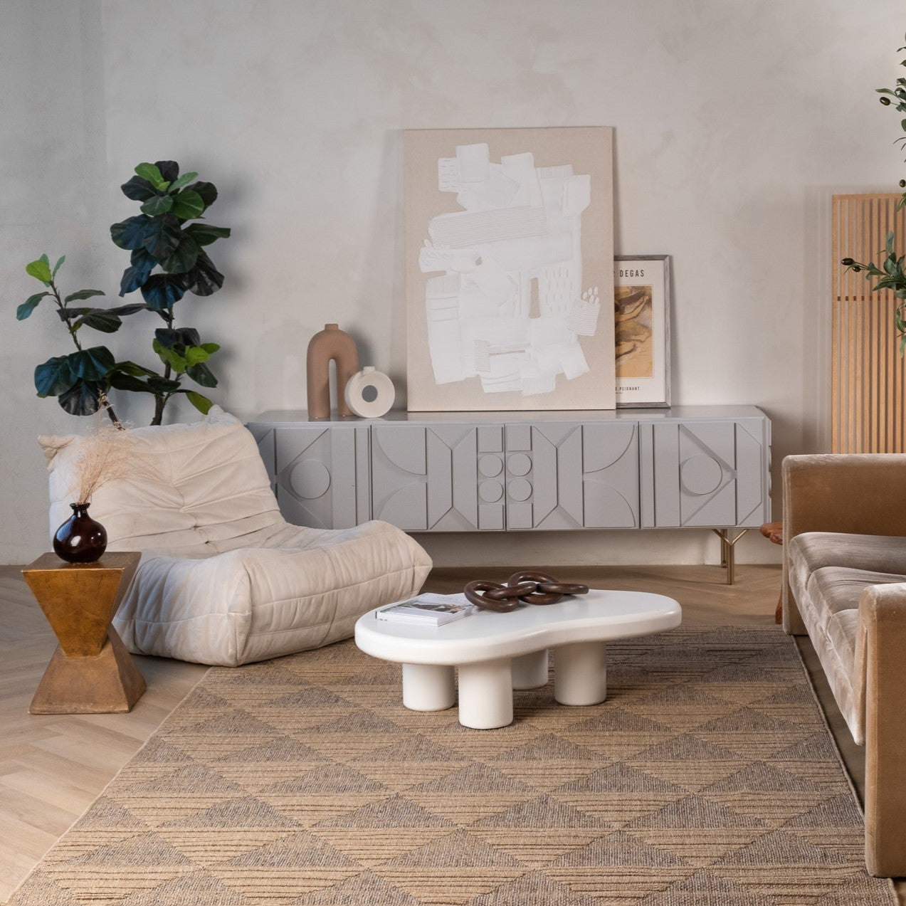 Tapis marron moderne abstrait Hogar