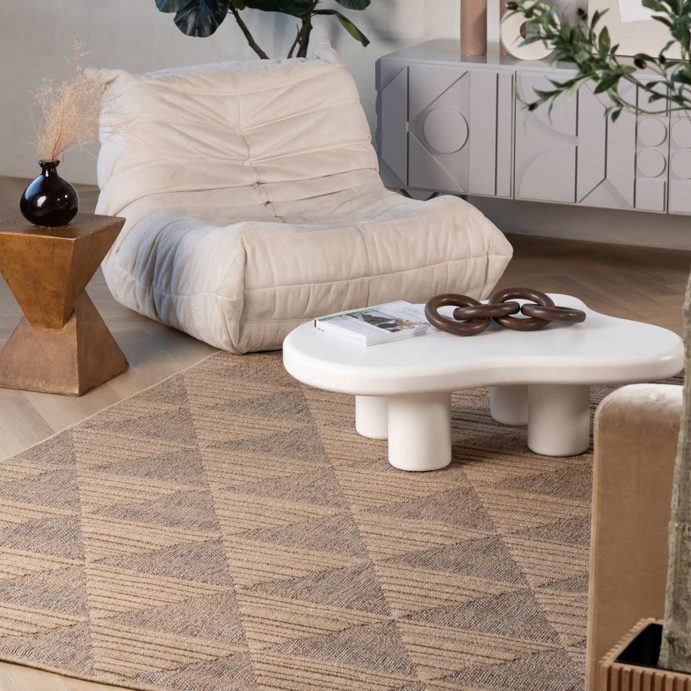 Tapis marron moderne abstrait Hogar