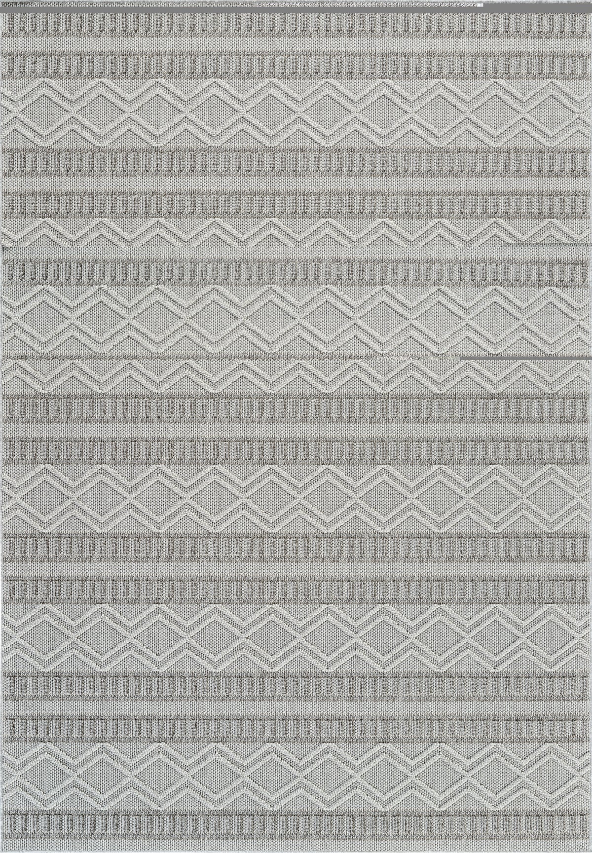 Tapis Arvid à chevrons contemporain gris et beige
