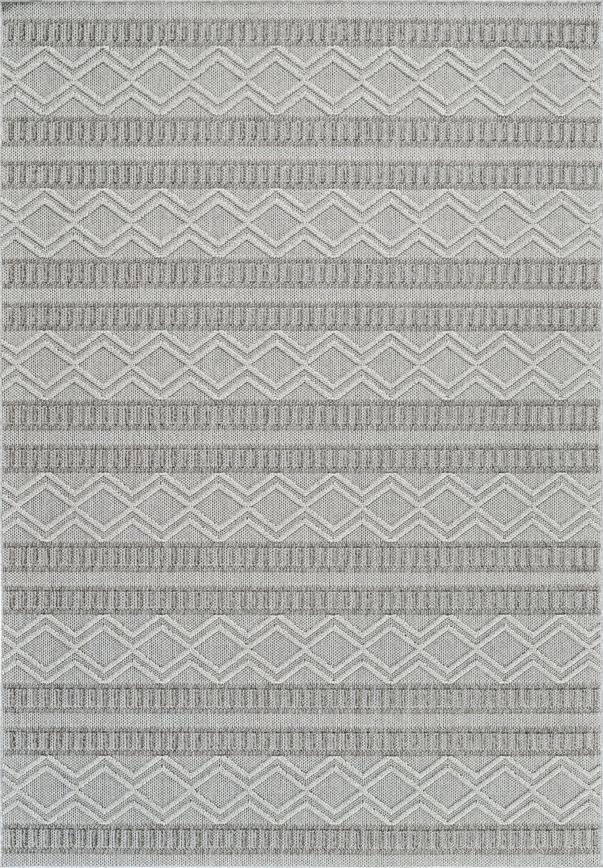 Arvid Chevron Contemporary Grey and Beige Indoor Rug