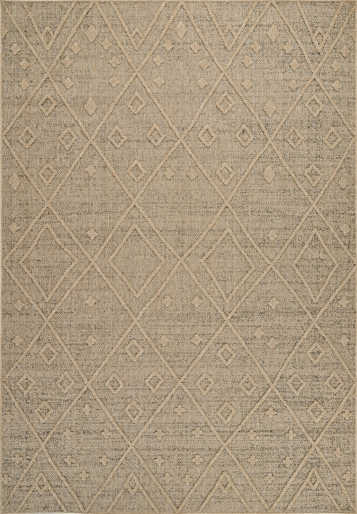 Alfombra de interior Mori Boho contemporánea marrón y beige