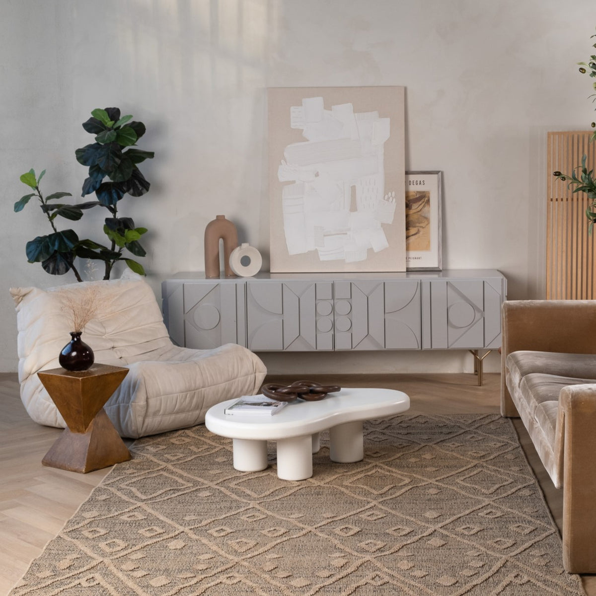 Mori Boho Contemporary Brown and Beige Indoor Rug