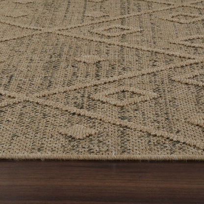 Mori Boho Contemporary Brown and Beige Indoor Rug
