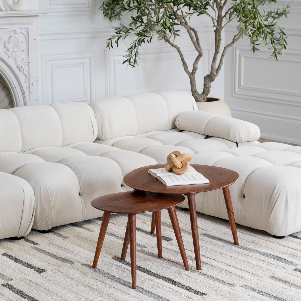 Alva Striped Contemporary Cream and Grey Indoor Rug