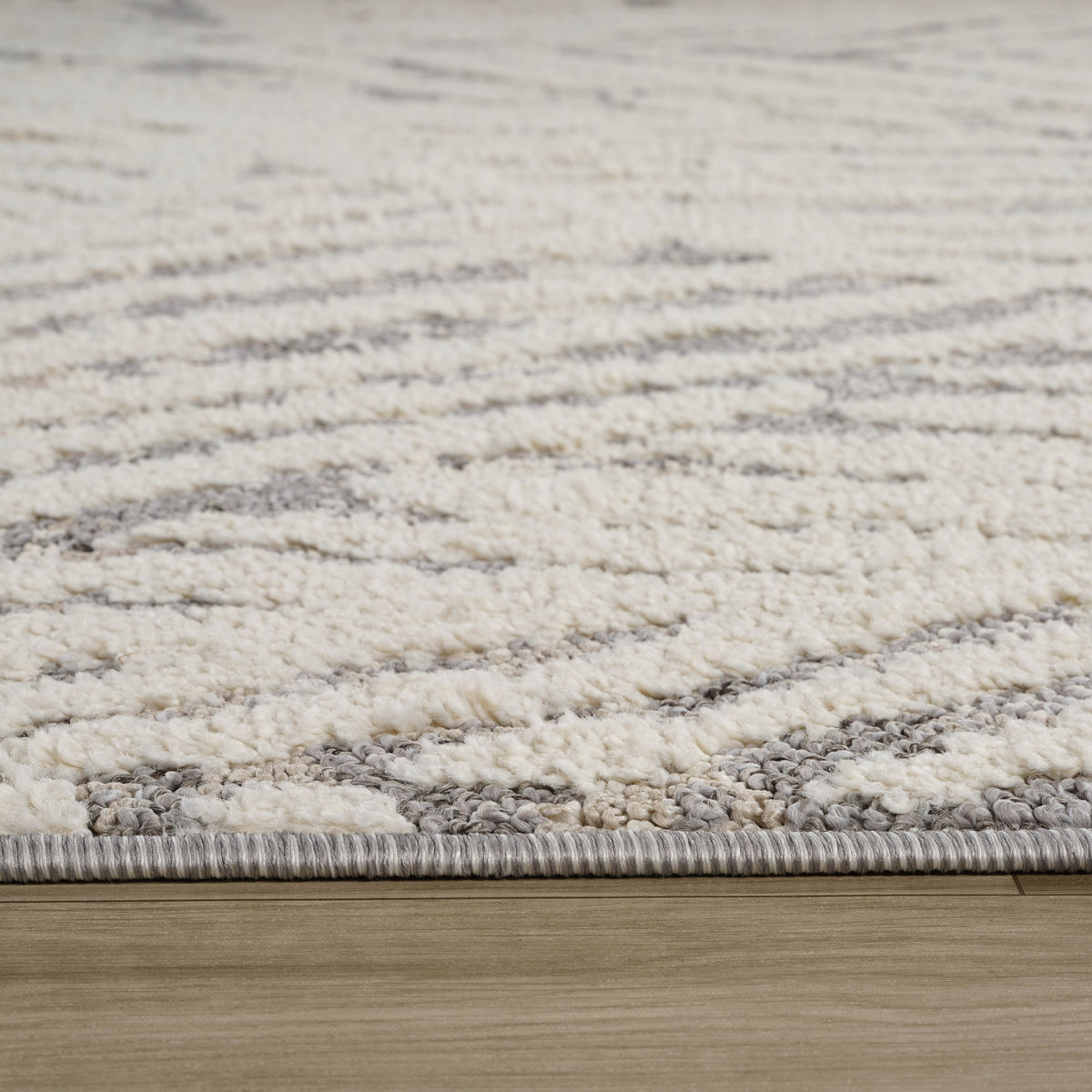 Neerja Botanical Contemporary Cream and Grey Indoor Rug