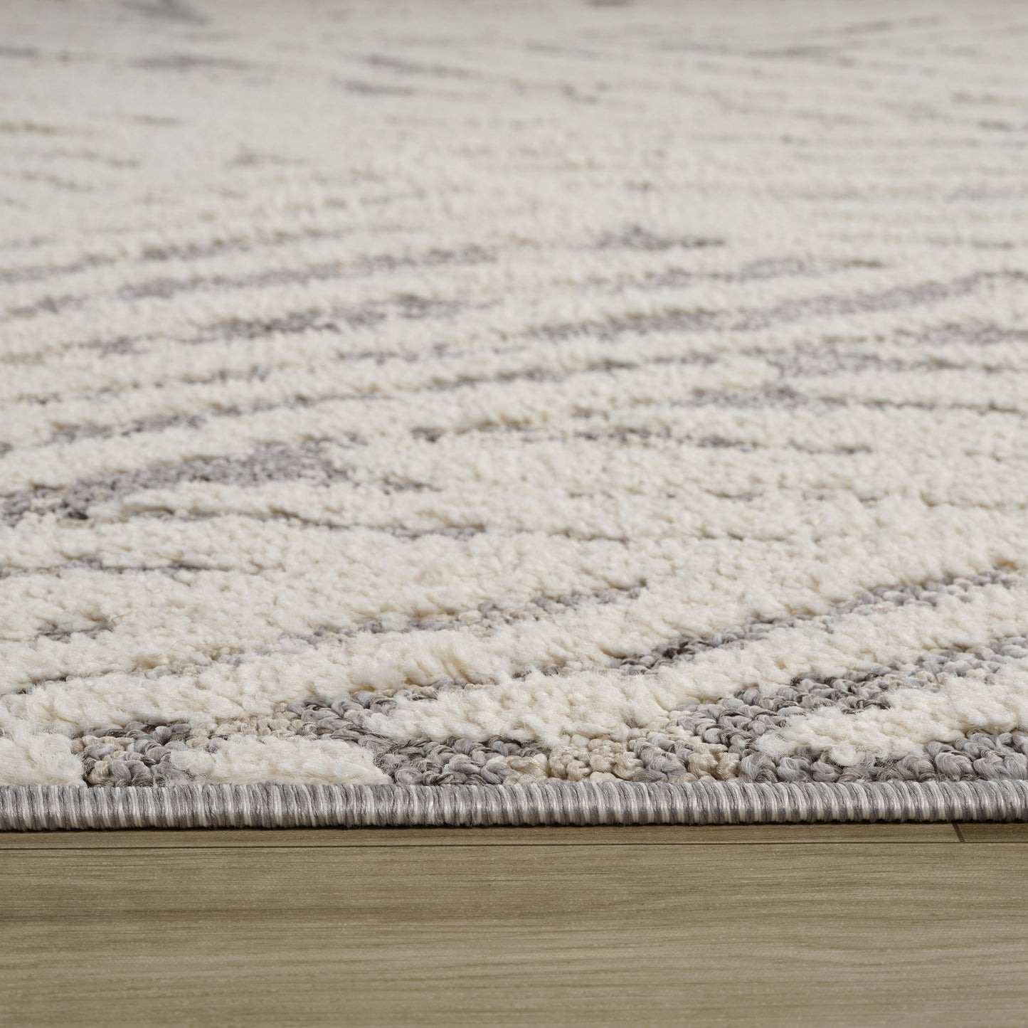 Neerja Botanical Contemporary Cream and Grey Indoor Rug