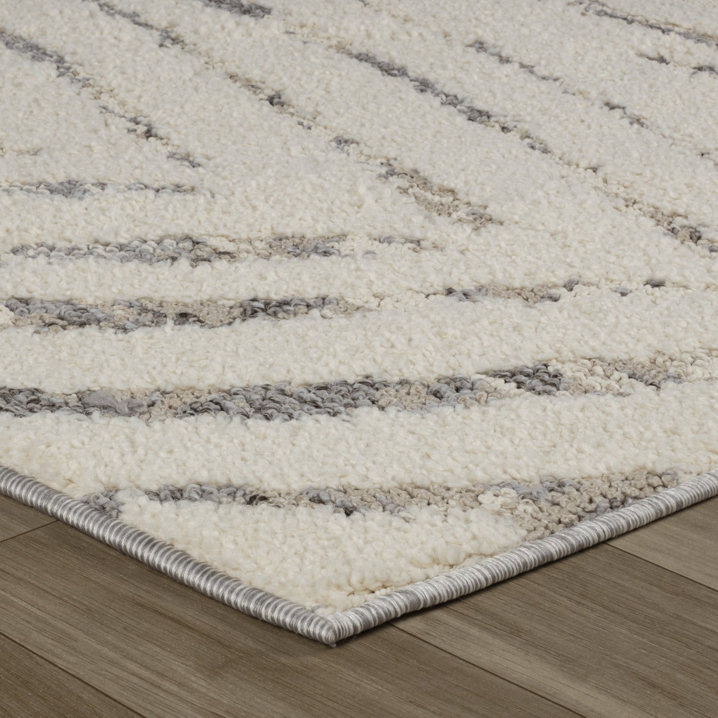 Neerja Botanical Contemporary Cream and Grey Indoor Rug