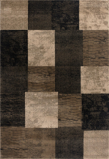 Dhruv Geometric Contemporary Brown and Beige Indoor Rug
