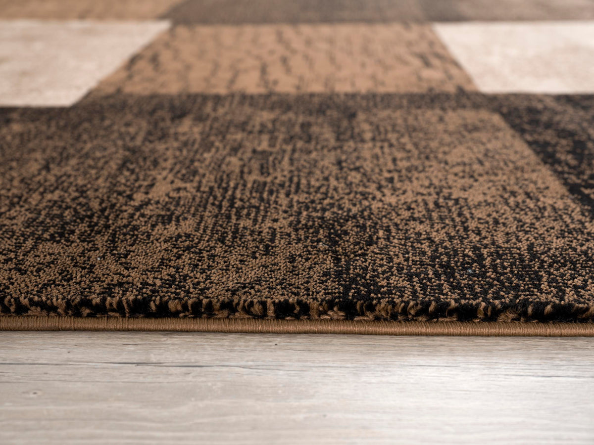 Dhruv Geometric Contemporary Brown and Beige Indoor Rug
