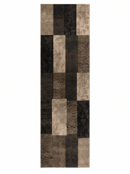 Dhruv Geometric Contemporary Brown and Beige Indoor Rug