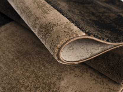 Tapis marron à carreaux géométriques Montage