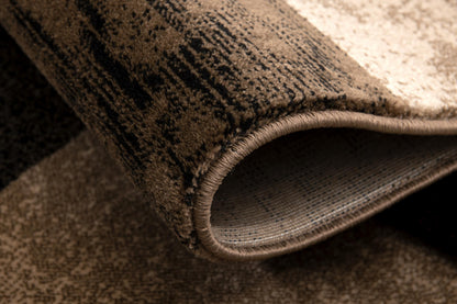 Tapis marron à carreaux géométriques Montage