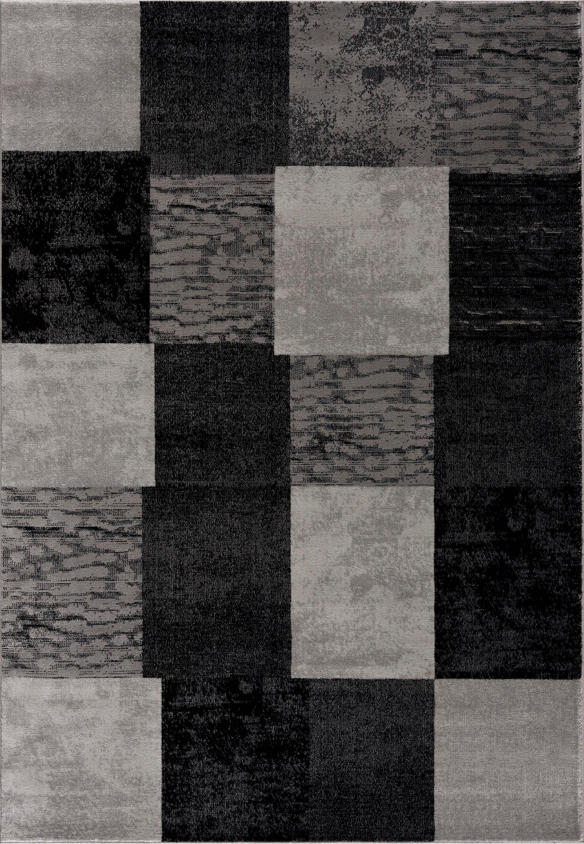 Tapis gris à carreaux géométriques Montage