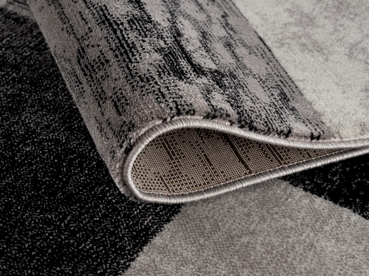 Dhruv Geometric Contemporary Grey and Black Indoor Rug