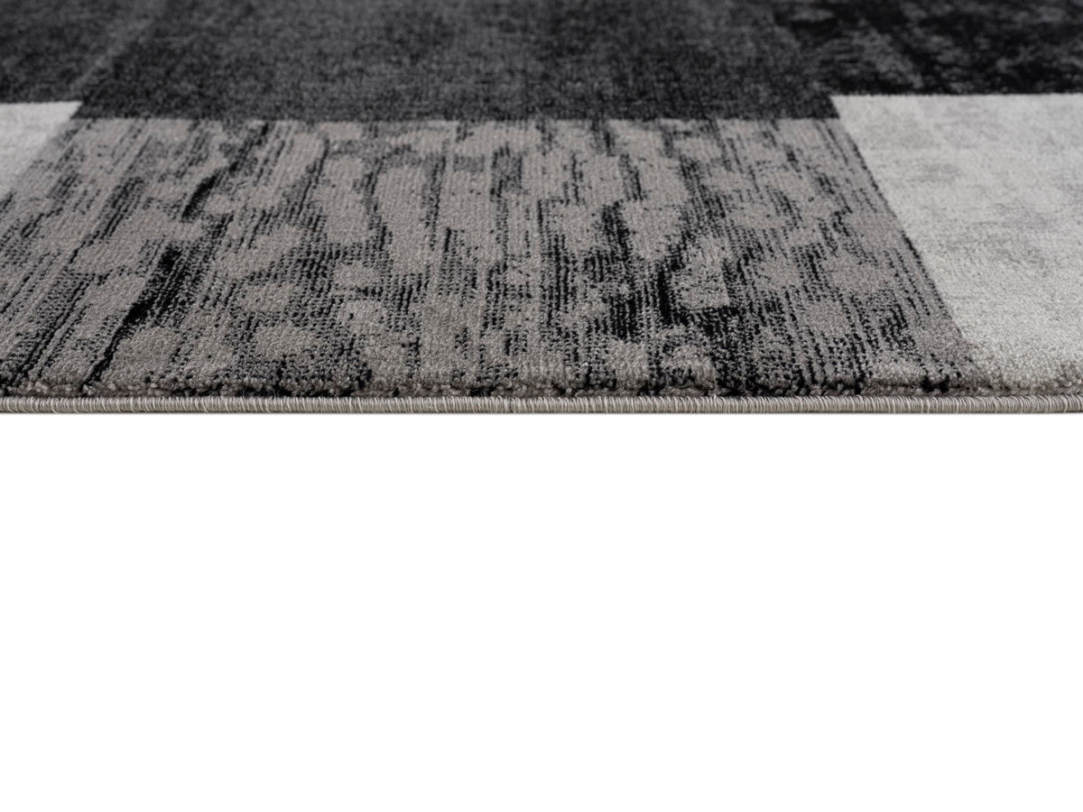 Dhruv Geometric Contemporary Grey and Black Indoor Rug