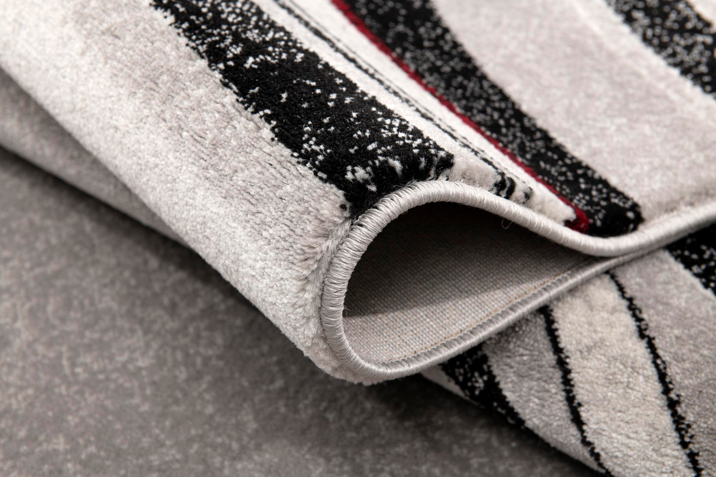 Neri Abstract Contemporary Grey and Black Indoor Rug