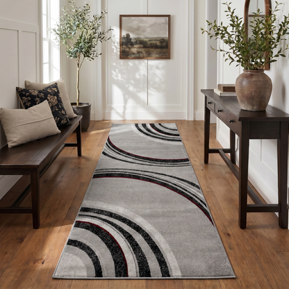 Neri Abstract Contemporary Grey and Black Indoor Rug