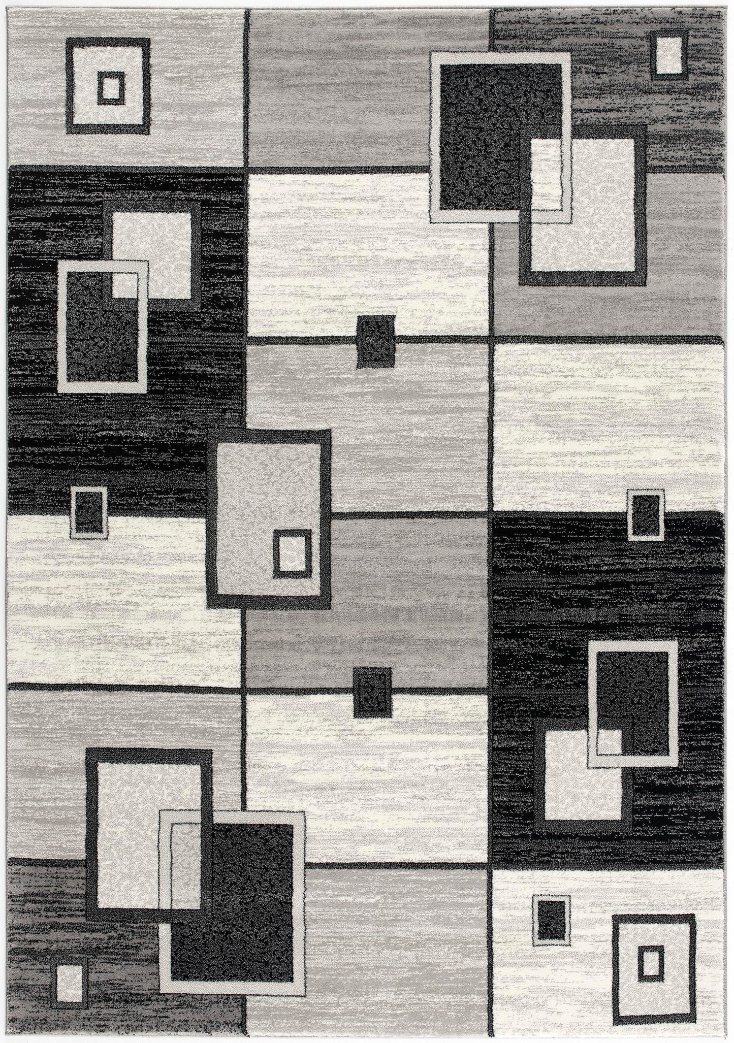 Alfombra gris a cuadros geométricos Montage