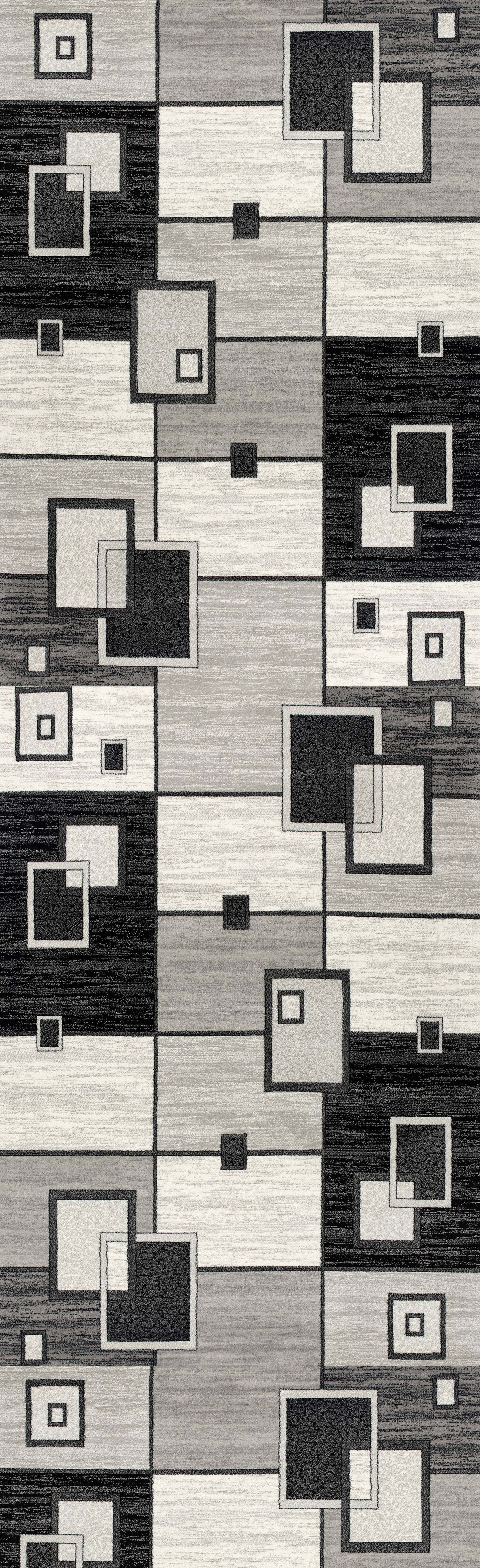 Alfombra gris a cuadros geométricos Montage