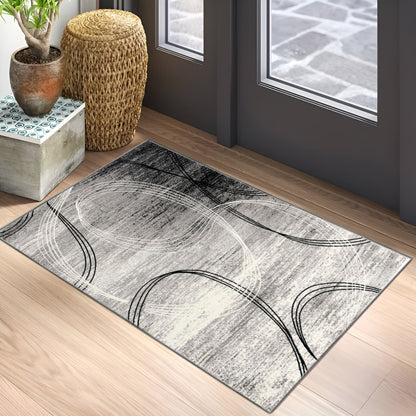Alfombra interior moderna con remolinos abstractos