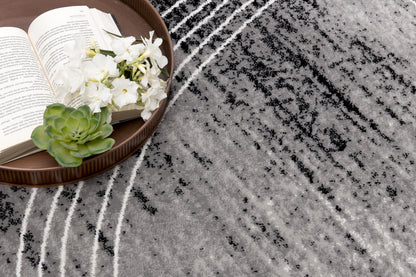 Tapis Gris Montage Tourbillons Abstraits