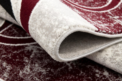 Alfombra roja moderna geométrica de montaje