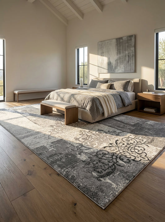 Alfombra gris fractal abstracta de montaje