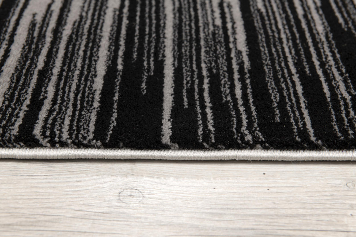 Ombra Abstract Contemporary Black and Grey Indoor Rug