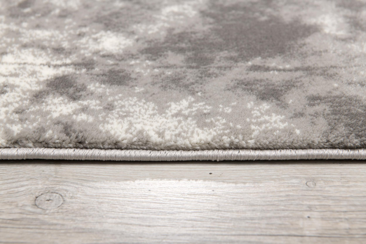 Vastra Patchwork Contemporary Grey and Beige Indoor Rug