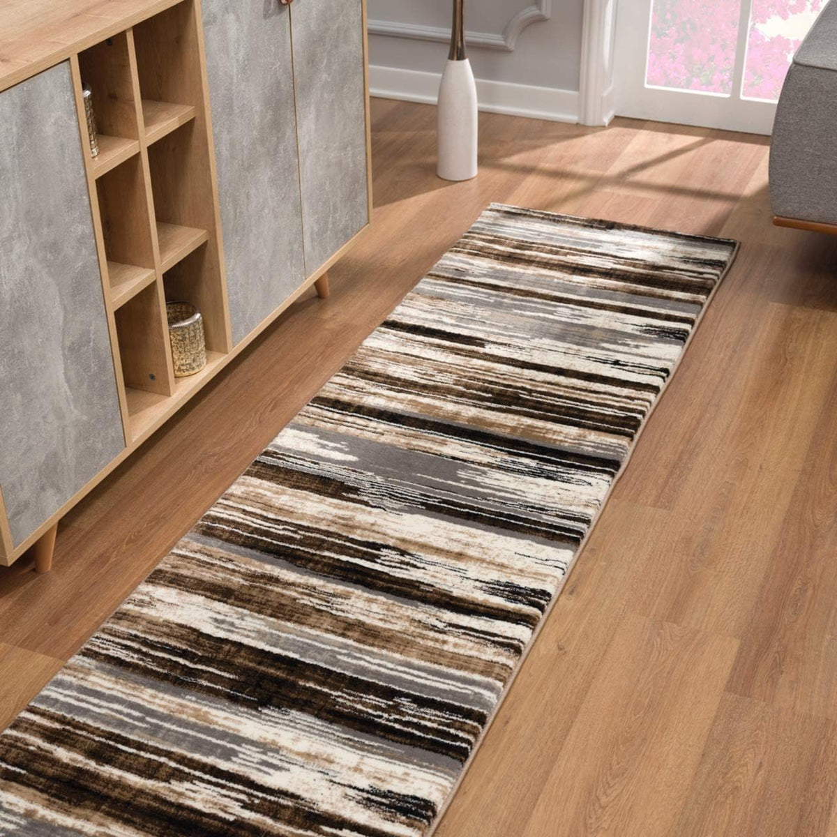 Sedona Abstract Contemporary Brown and Beige Indoor Rug