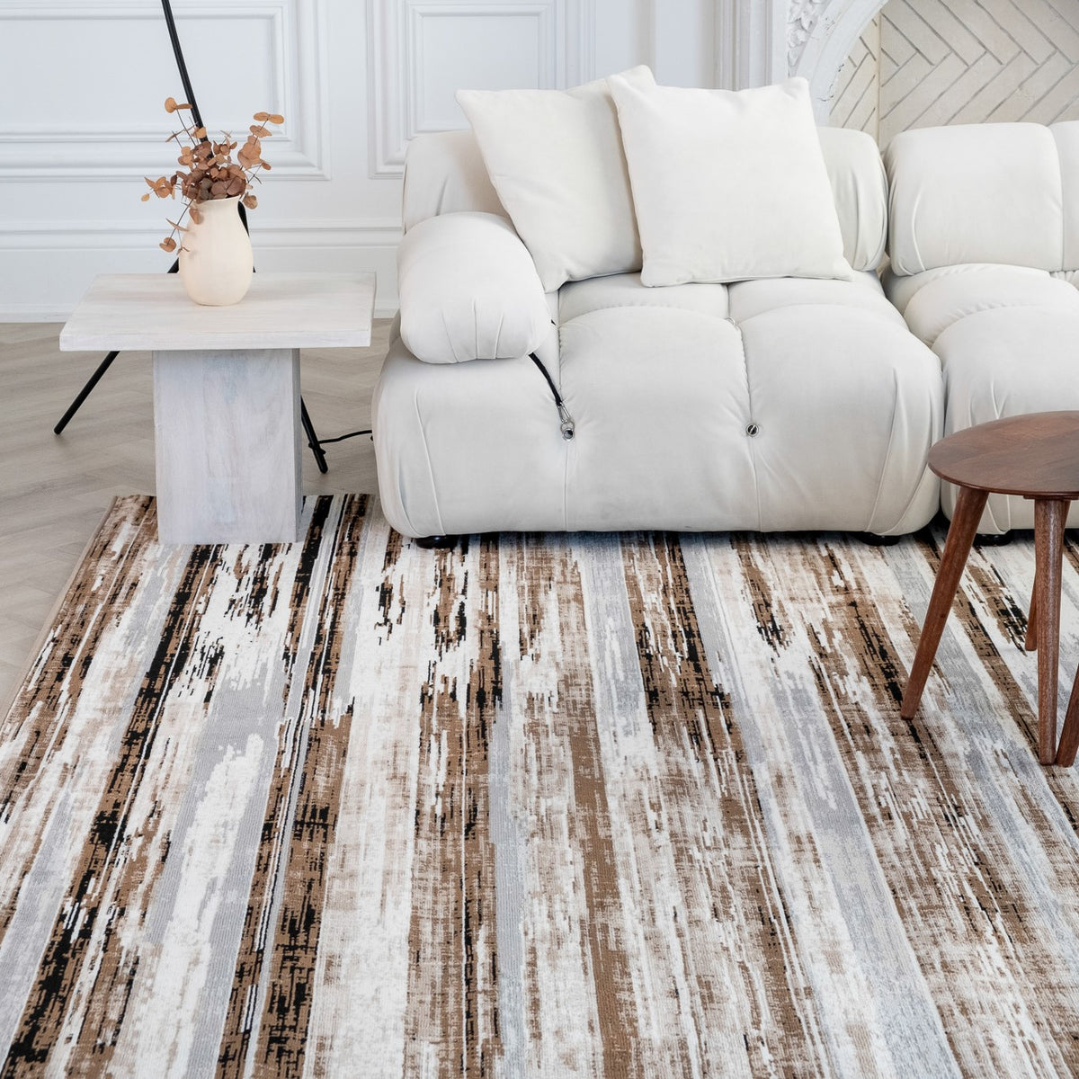 Sedona Abstract Contemporary Brown and Beige Indoor Rug