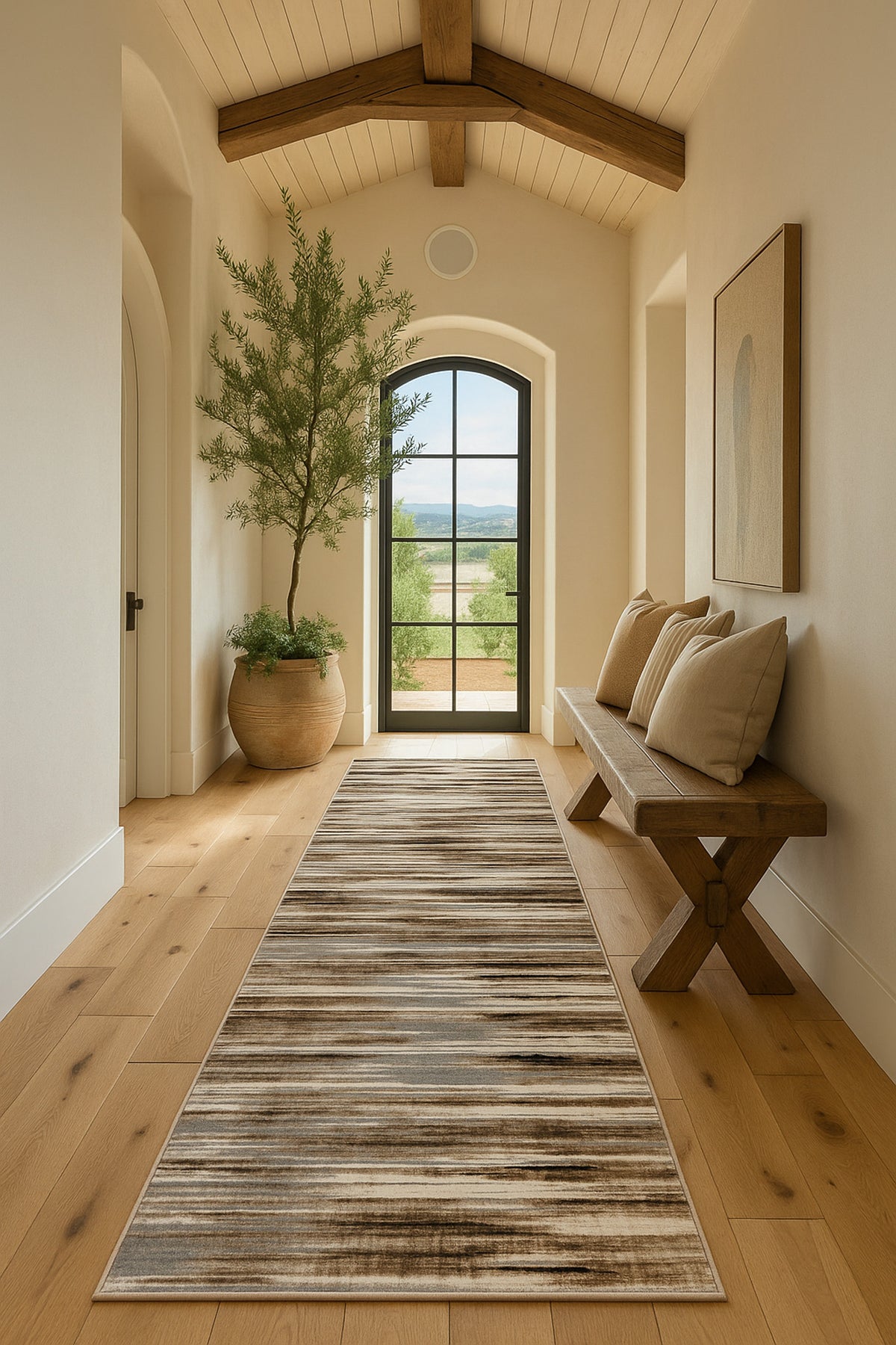 Sedona Abstract Contemporary Brown and Beige Indoor Rug