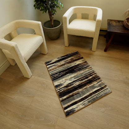 Alfombra marrón con diseño abstracto de camuflaje Montage