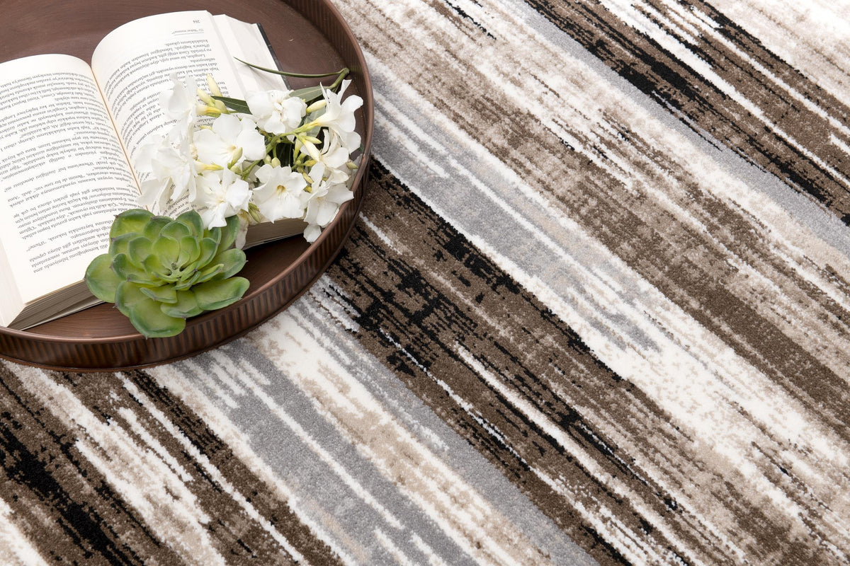 Sedona Abstract Contemporary Brown and Beige Indoor Rug