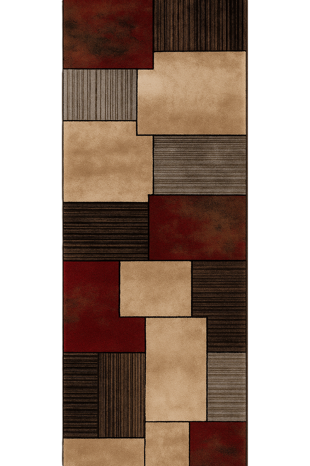 Ember Abstract Contemporary Brown and Red Indoor Rug