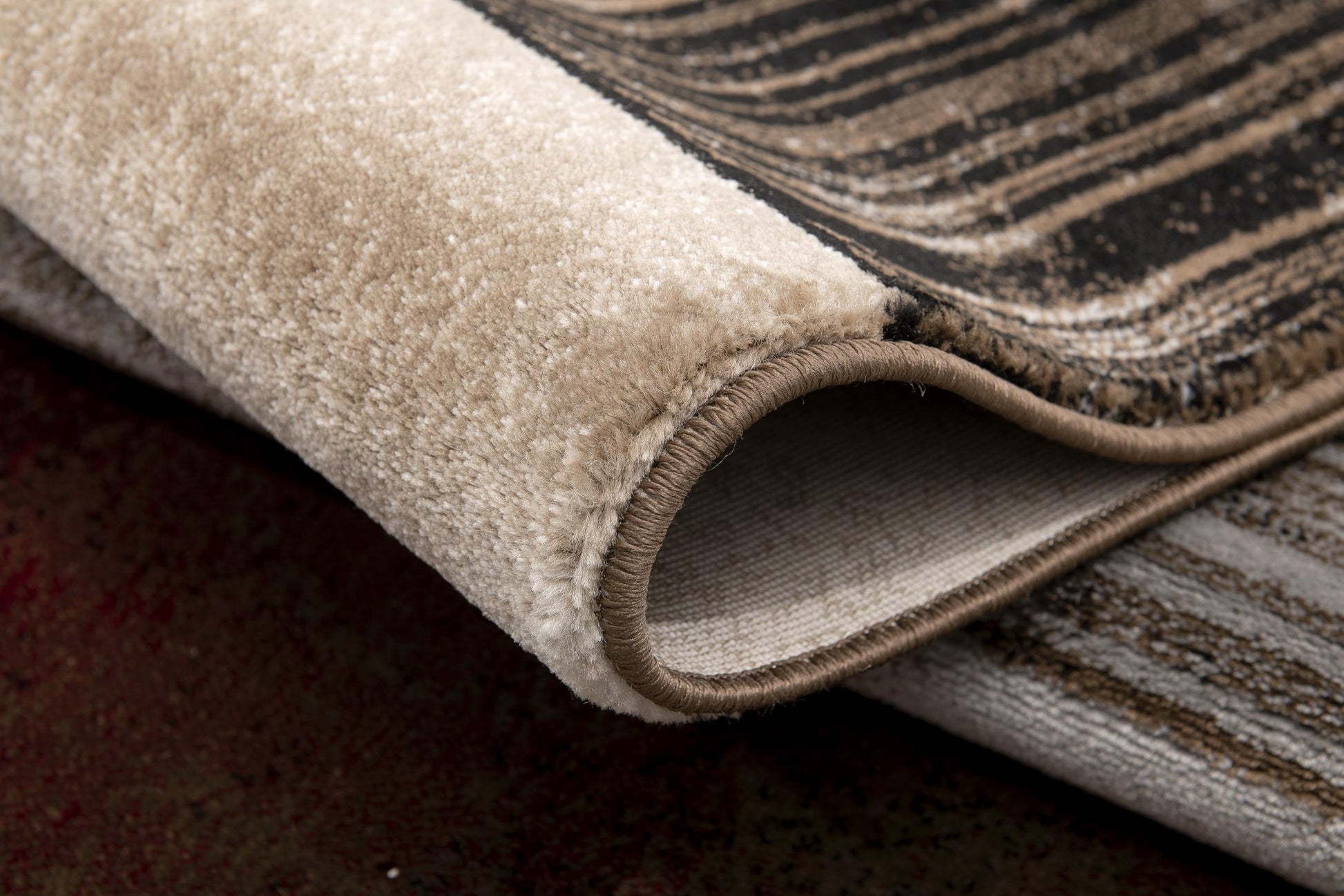 Ember Abstract Contemporary Brown and Red Indoor Rug-11