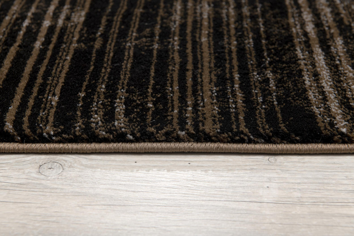 Ember Abstract Contemporary Brown and Red Indoor Rug