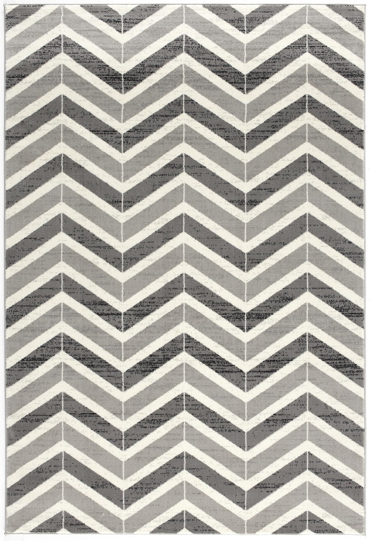 Kirei Chevron Contemporary Grey and Beige Indoor Rug