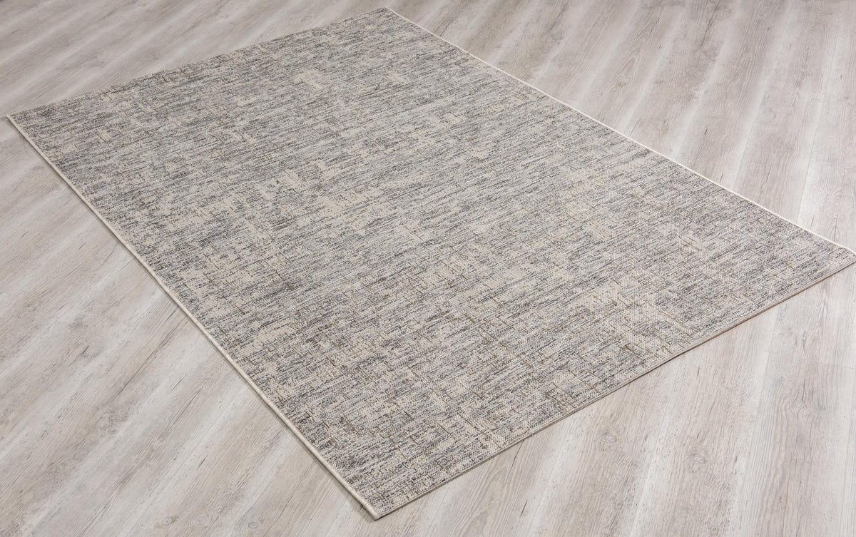 Zen Distressed Solid Modern Grey and Beige Indoor Rug